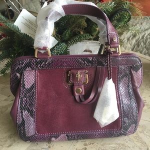 Plum Cole Haan Snakeskin Satchel